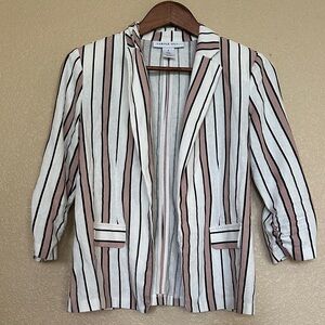 Striped Blazer - Pink, White, and Black